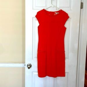 Boden Orange Cap Sleeve Dress